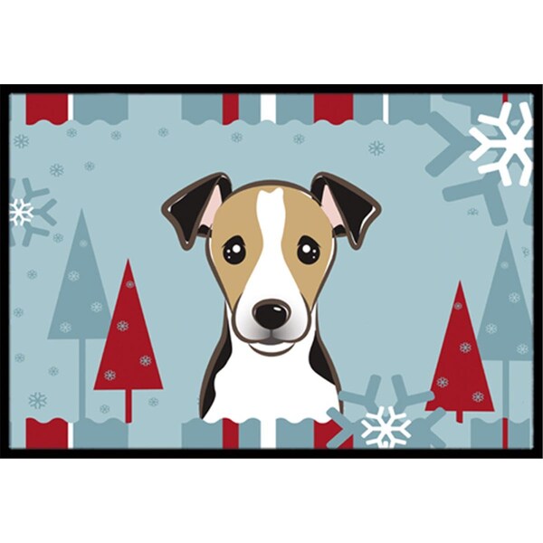 Carolines Treasures Winter Holiday Jack Russell Terrier Indoor and Outdoor Mat- 18 x 27 in. BB1757MAT - main
